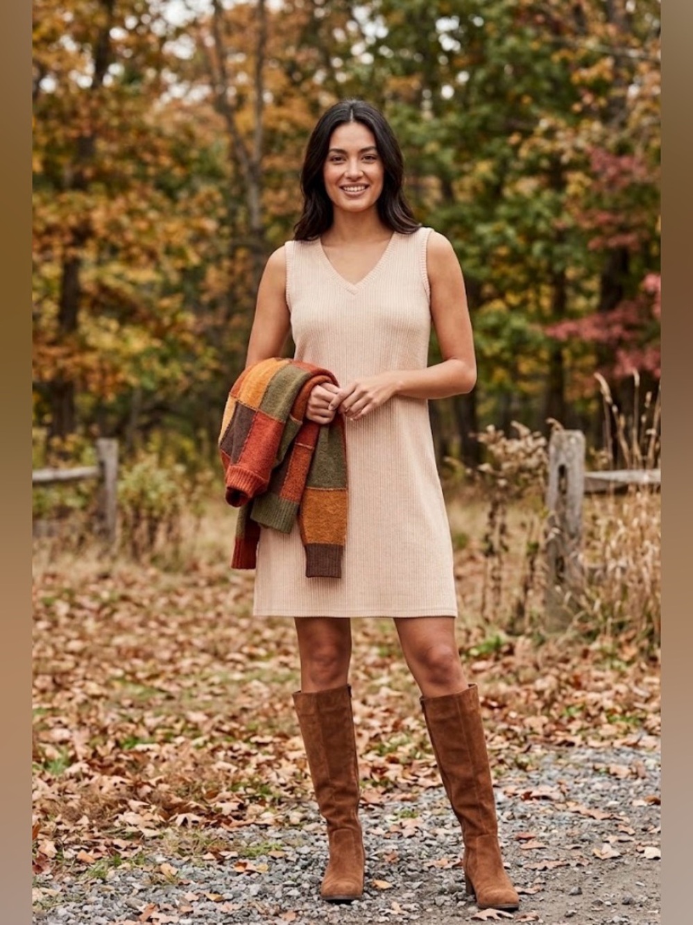 New zenana ash mocha corded dress all season small medium large